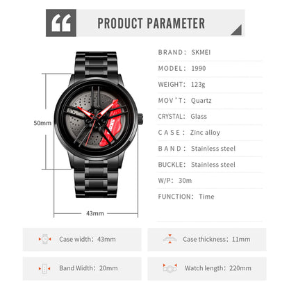 Stereoscopic Car Wheel Watch