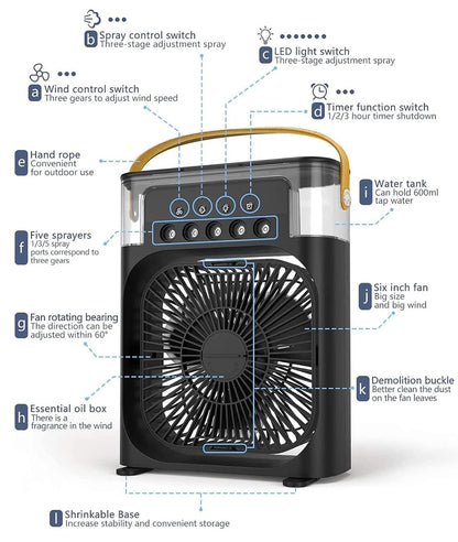 Portable Air Cooler with LED Light